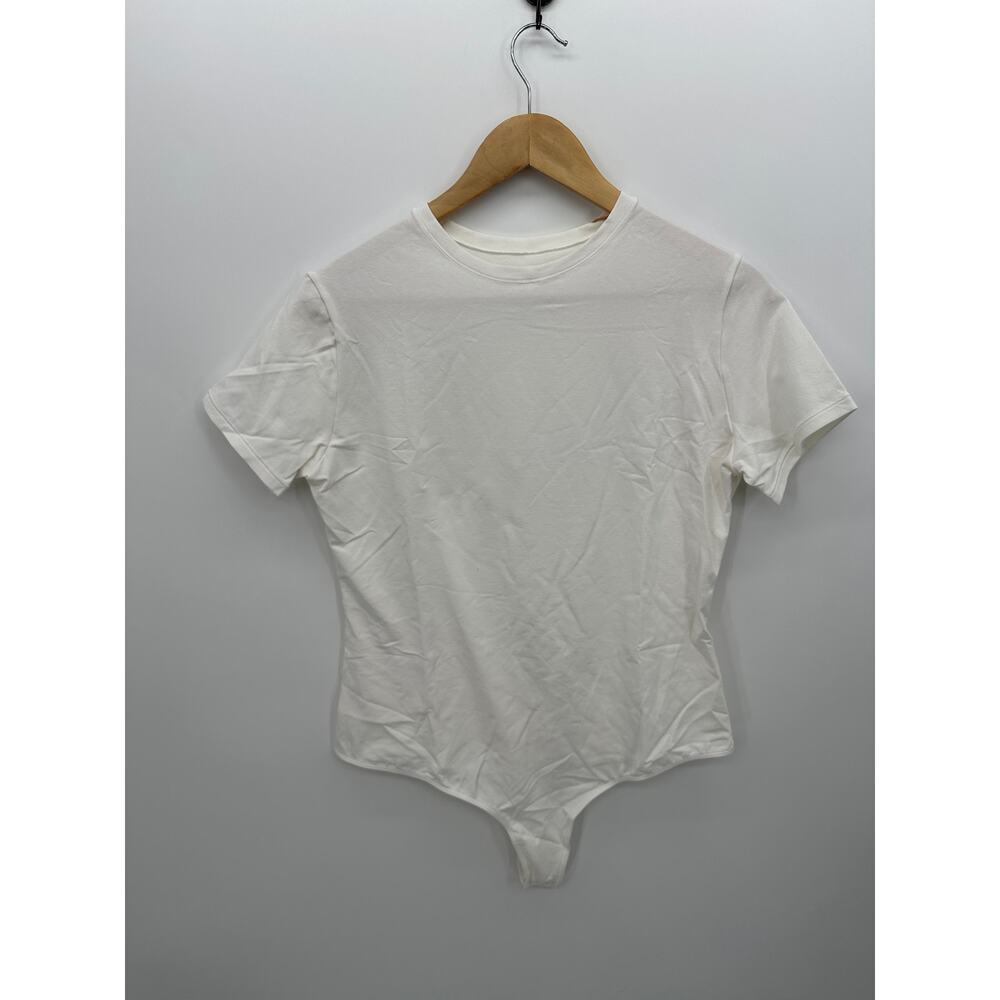 Quince Womens White T-Shirt Bodysuit Sz XL‎ NWT Organic Cotton Sustainable
